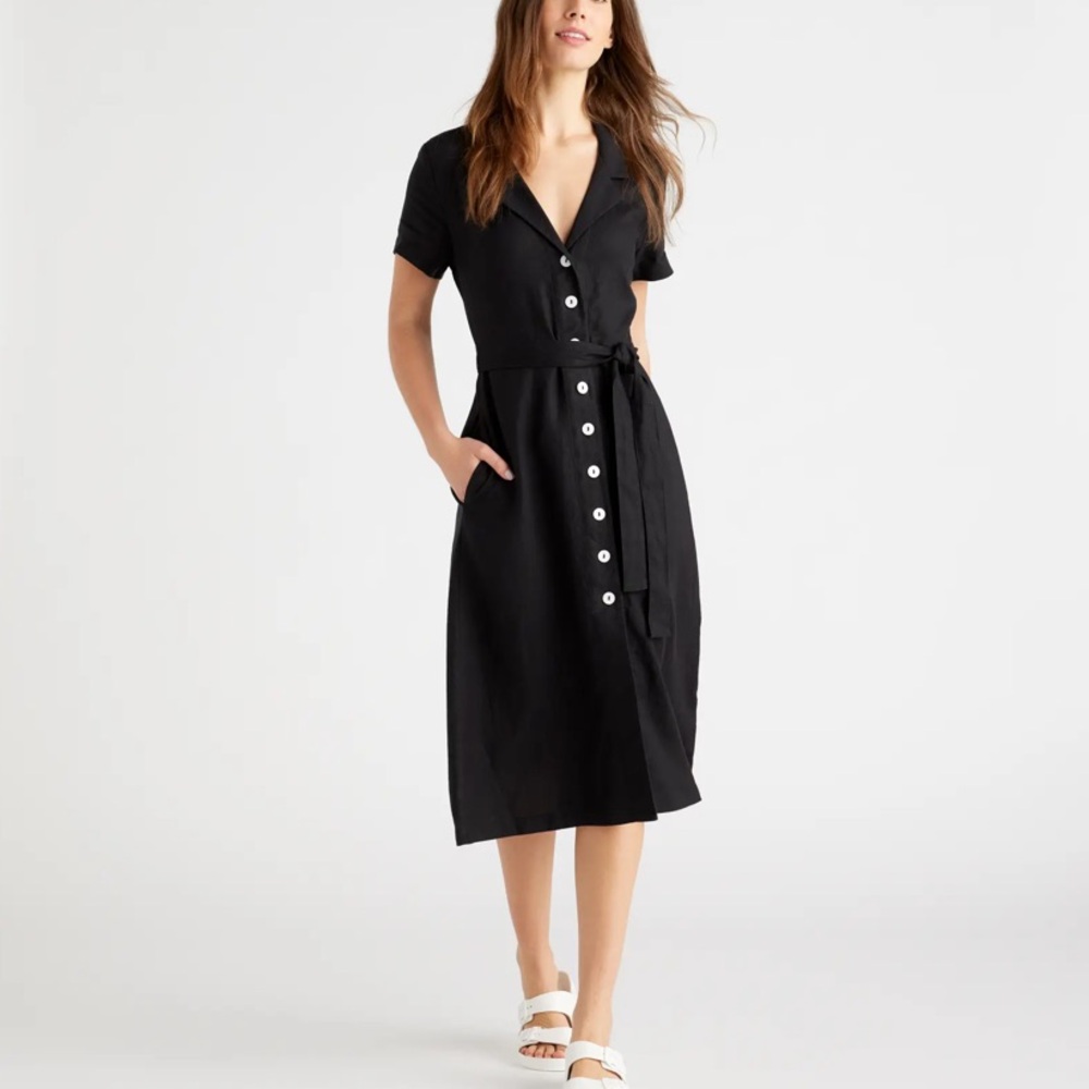 NWOT Quince Linen Button Front Dress
